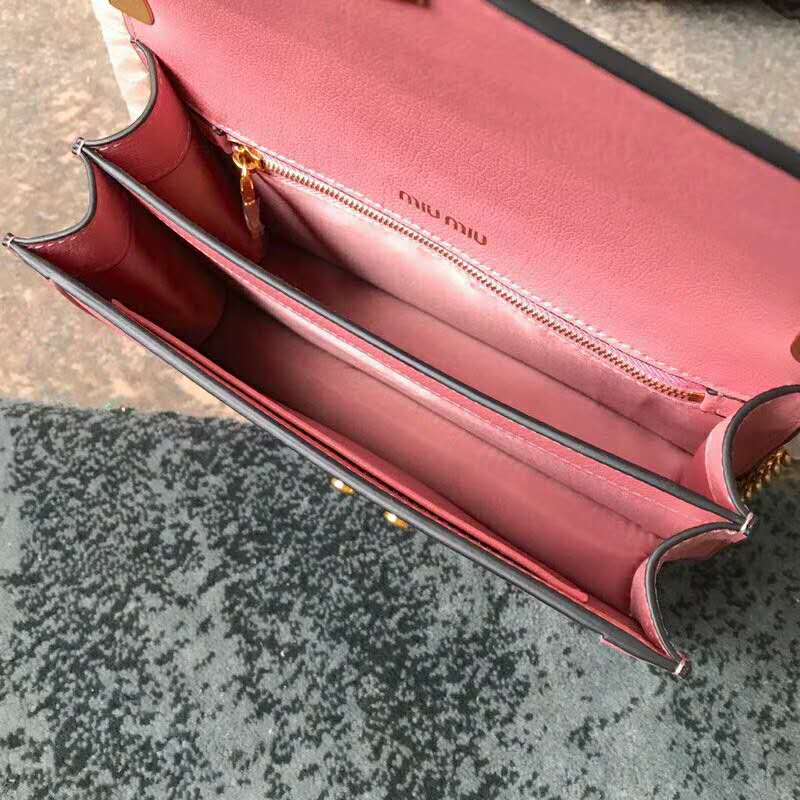 2019 MIUMIU CONFIDENTIAL MADRAS LEATHER BAG