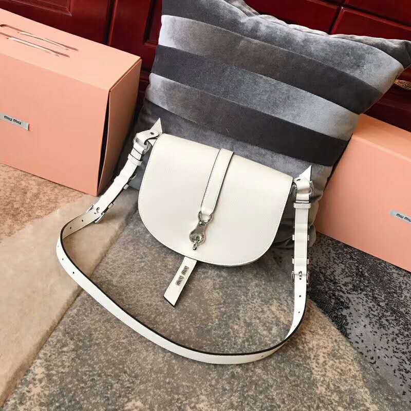 2019 MIUMIU MADRAS GOAT LEATHER SHOULDER BAG