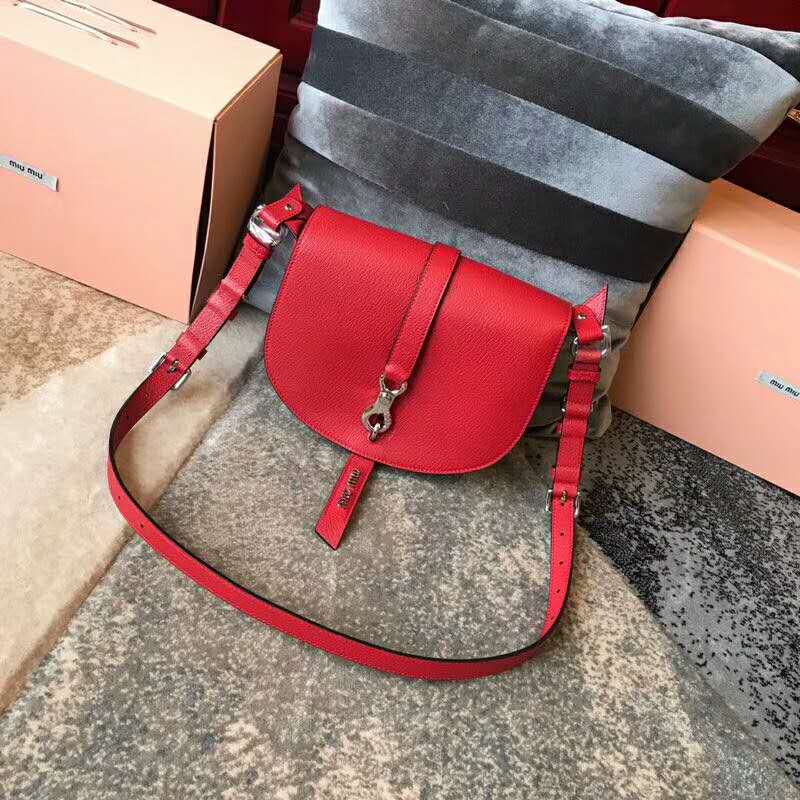 2019 MIUMIU MADRAS GOAT LEATHER SHOULDER BAG