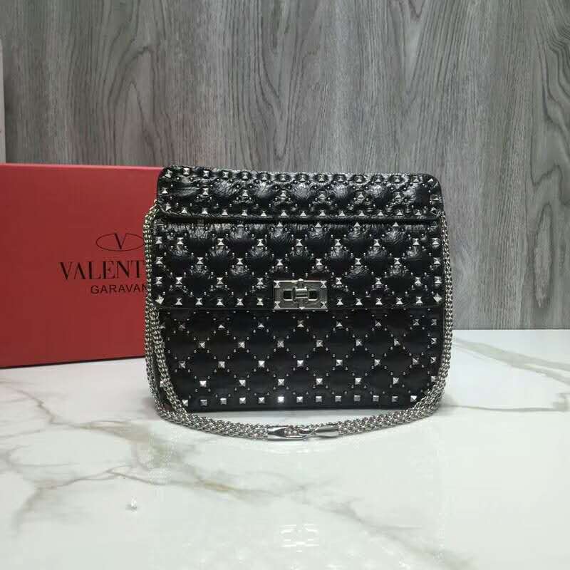 2019 VALENTINO MEDIUM CRYSTAL HEART SPIKE BAG