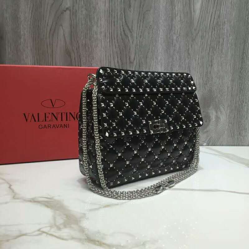 2019 VALENTINO MEDIUM CRYSTAL HEART SPIKE BAG