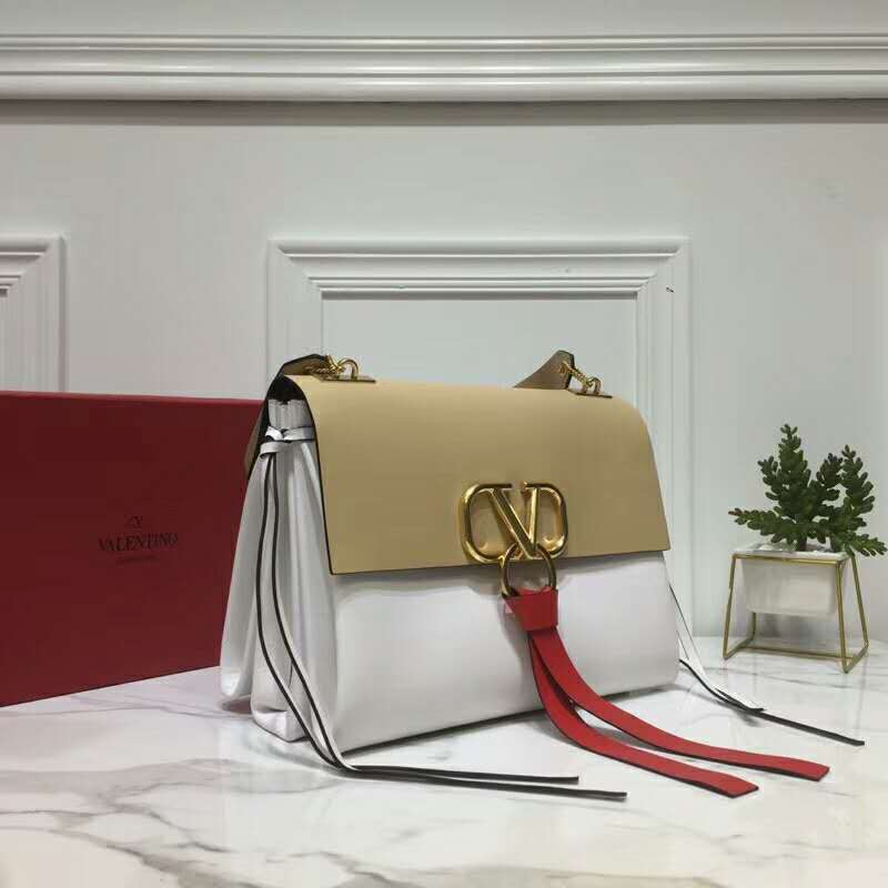 2019 VALENTINO MEDIUM VRING SMOOTH CALFSKIN SHOULDER BAG