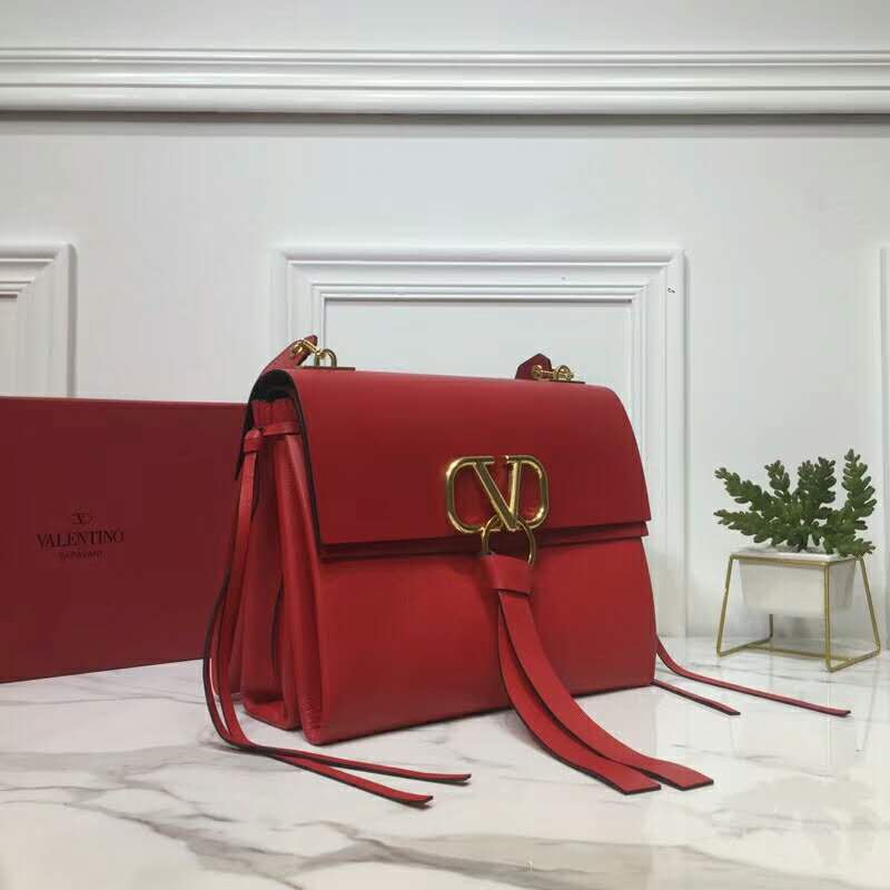 2019 VALENTINO MEDIUM VRING SMOOTH CALFSKIN SHOULDER BAG