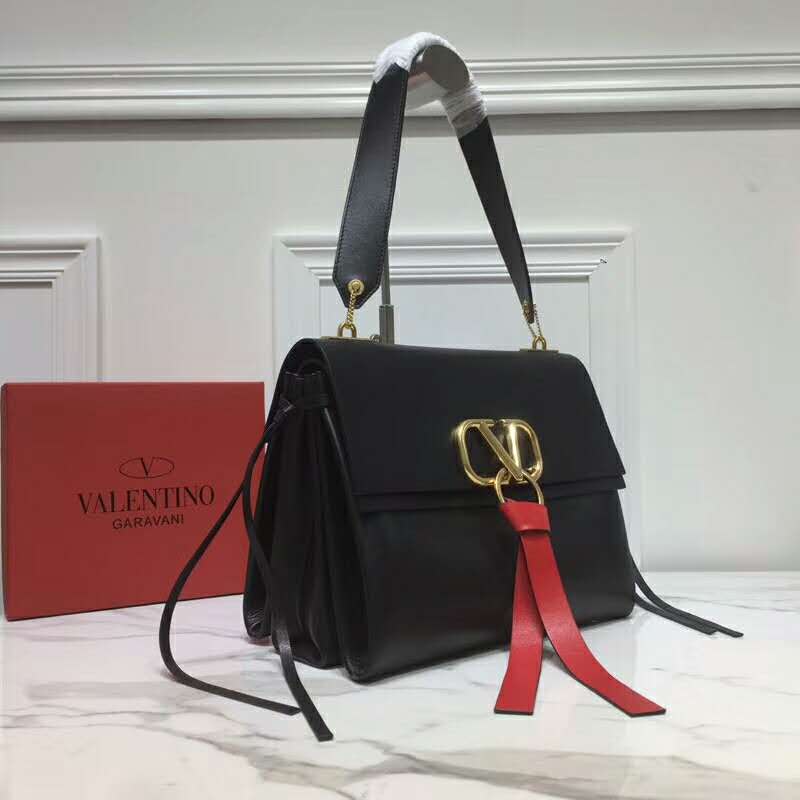 2019 VALENTINO MEDIUM VRING SMOOTH CALFSKIN SHOULDER BAG