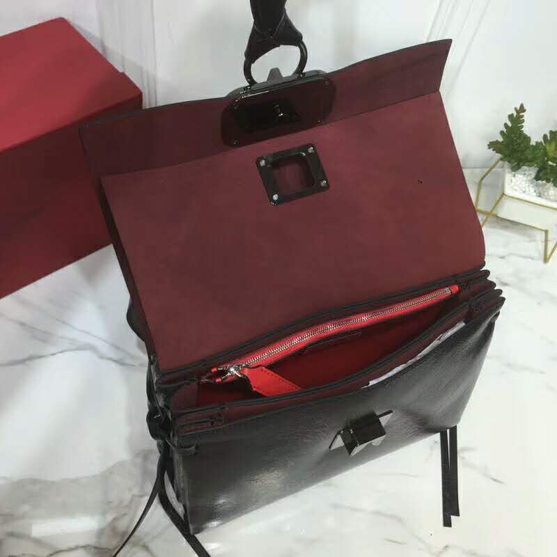 2019 VALENTINO MEDIUM VRING SMOOTH CALFSKIN SHOULDER BAG