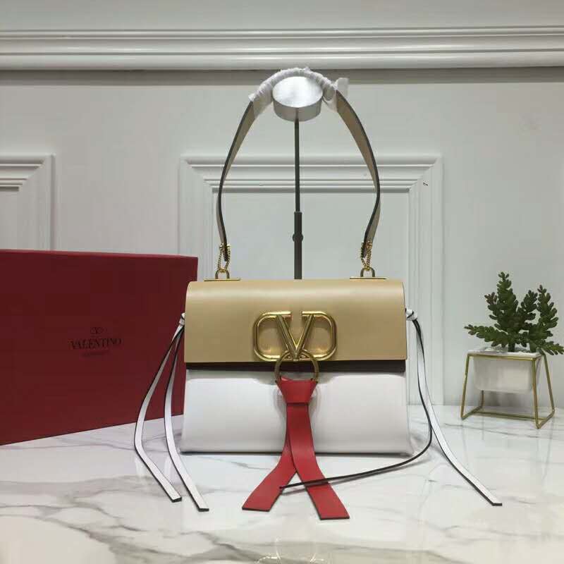 2019 VALENTINO SMALL VRING SMOOTH CALFSKIN SHOULDER BAG