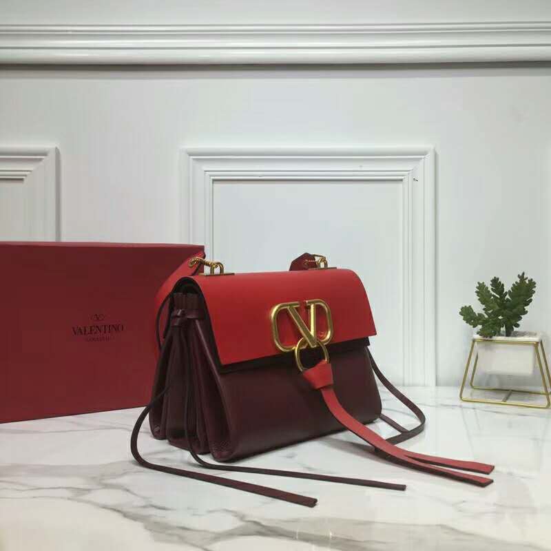 2019 VALENTINO SMALL VRING SMOOTH CALFSKIN SHOULDER BAG