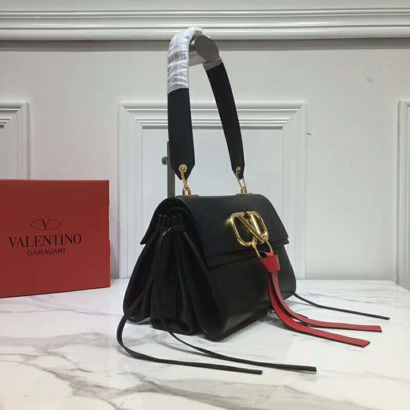 2019 VALENTINO SMALL VRING SMOOTH CALFSKIN SHOULDER BAG