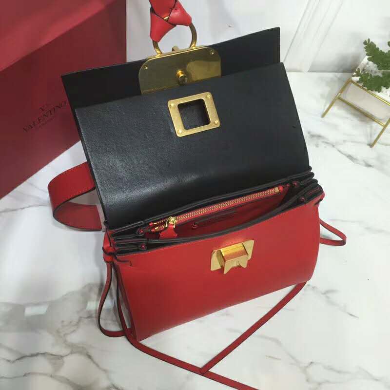 2019 VALENTINO SMALL VRING SMOOTH CALFSKIN SHOULDER BAG