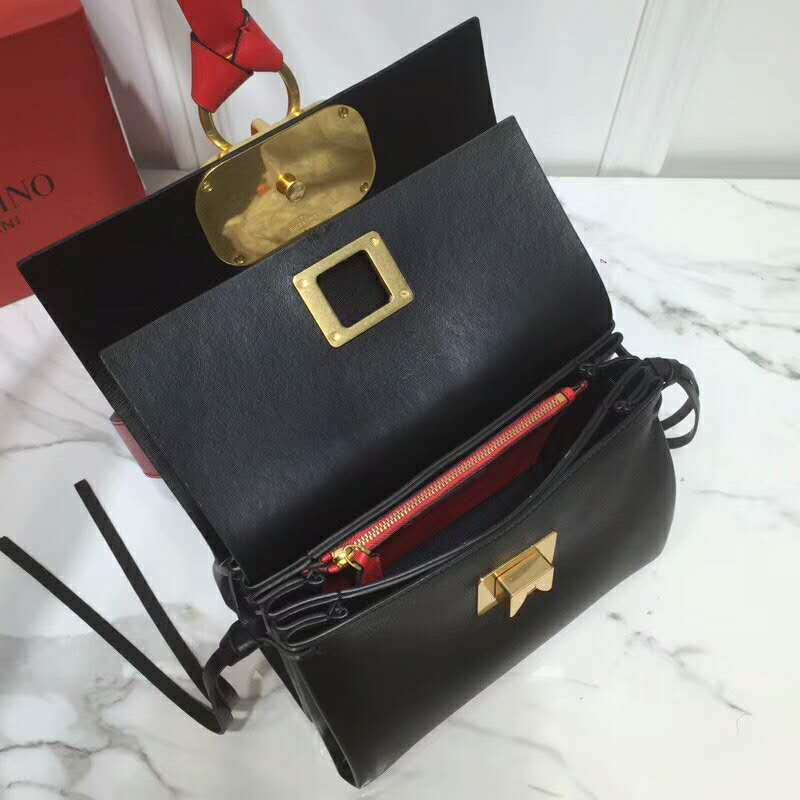 2019 VALENTINO SMALL VRING SMOOTH CALFSKIN SHOULDER BAG