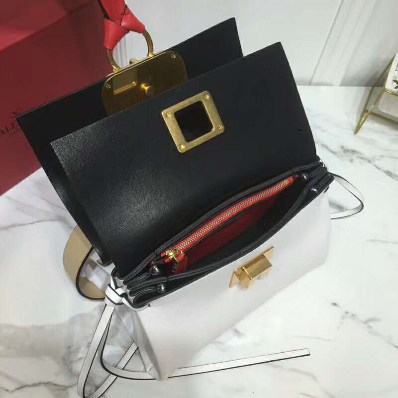 2019 VALENTINO SMALL VRING SMOOTH CALFSKIN SHOULDER BAG