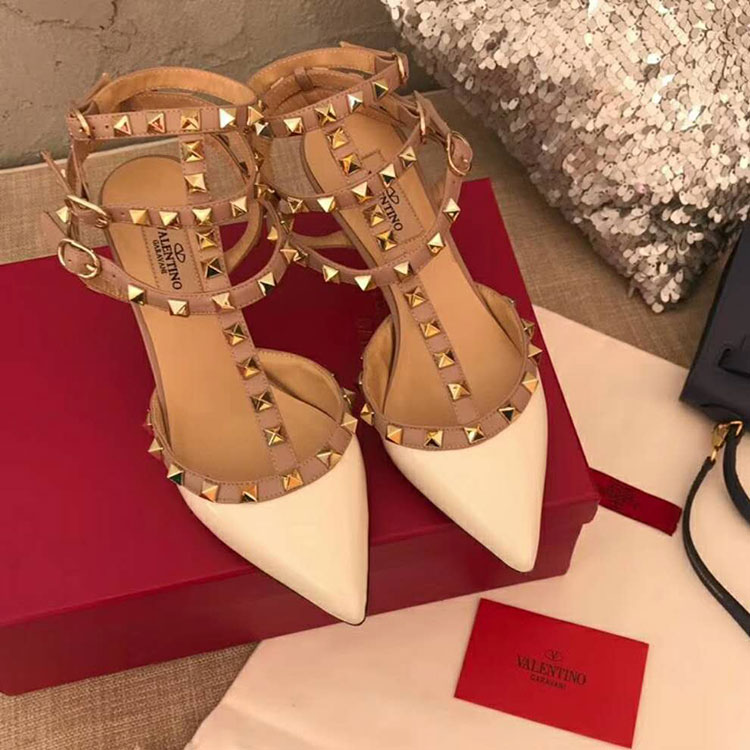 2019 Valentino women shoes with rivet Heel 6.5cm