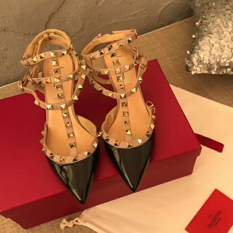 2019 Valentino women shoes with rivet Heel 6.5cm