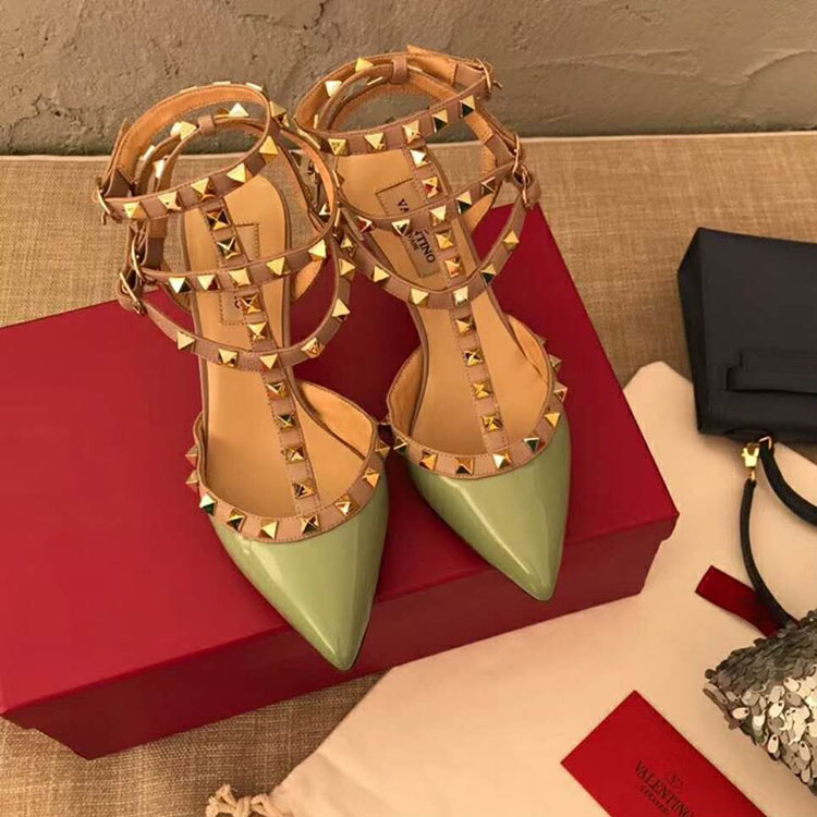 2019 Valentino women shoes with rivet Heel 6.5cm