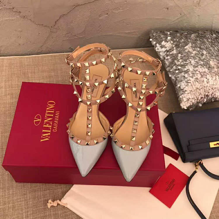 2019 Valentino women shoes with rivet Heel 6.5cm