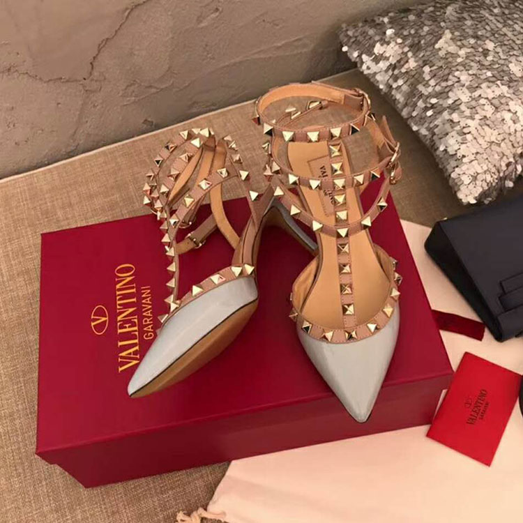 2019 Valentino women shoes with rivet Heel 6.5cm