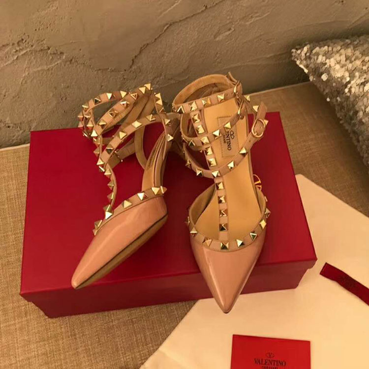 2019 Valentino women shoes with rivet Heel 6.5cm