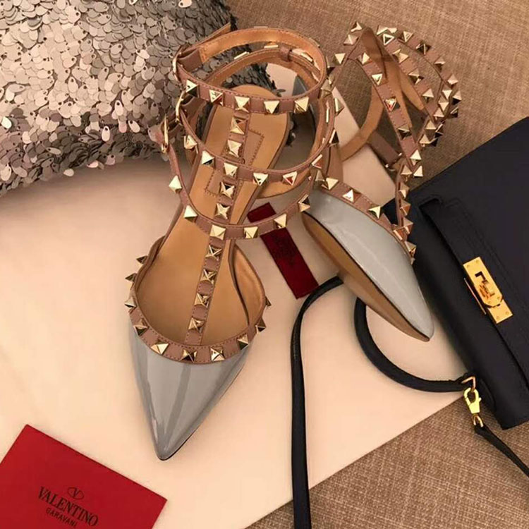 2019 Valentino women shoes with rivet Heel 6.5cm