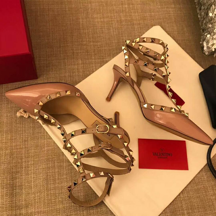 2019 Valentino women shoes with rivet Heel 6.5cm