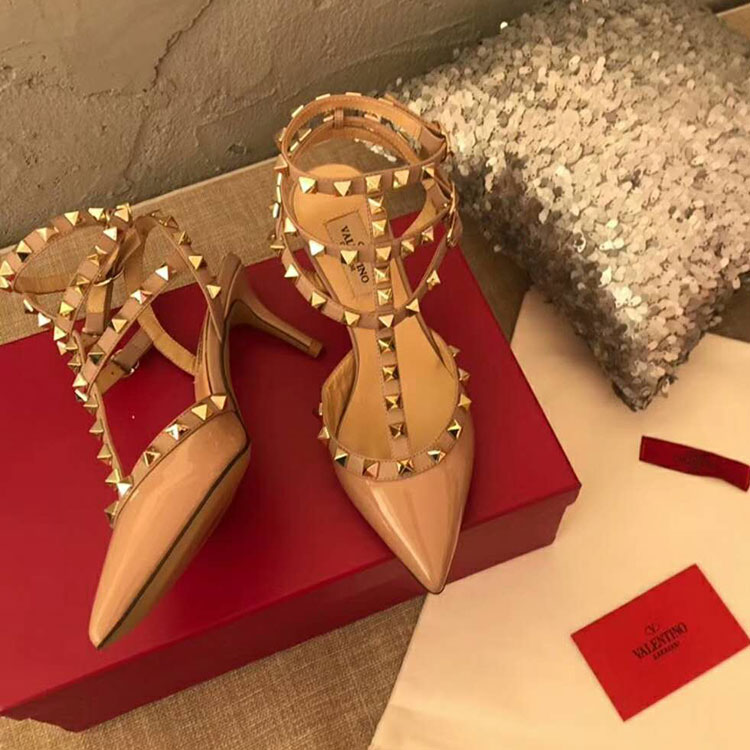 2019 Valentino women shoes with rivet Heel 6.5cm