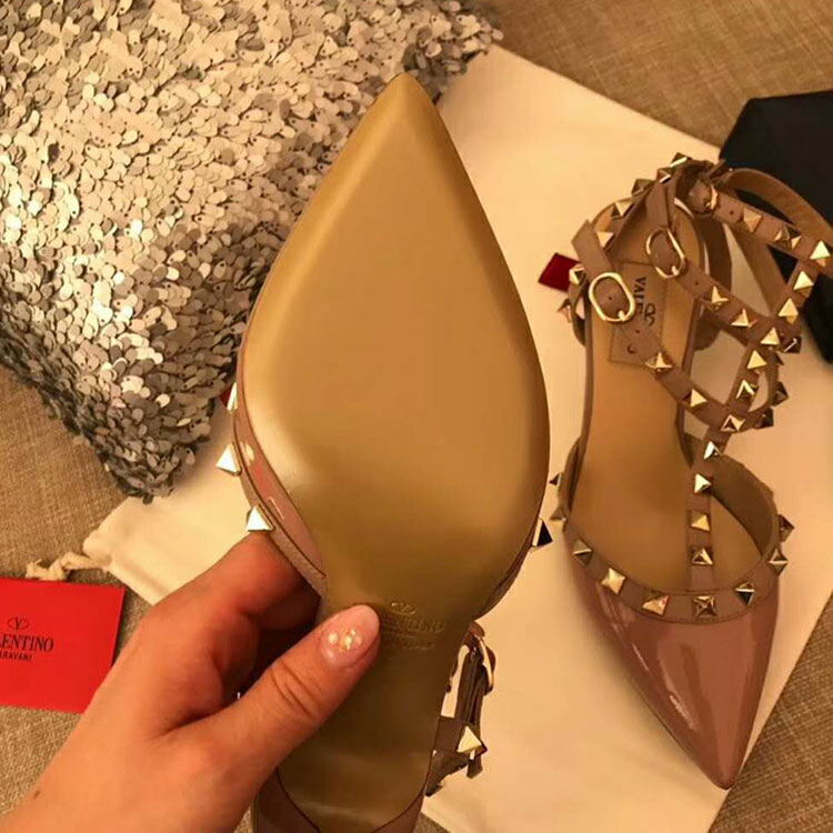 2019 Valentino women shoes with rivet Heel 6.5cm