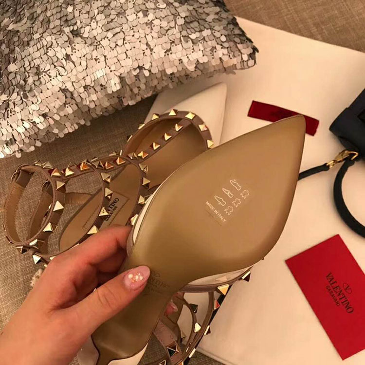 2019 Valentino women shoes with rivet Heel 6.5cm