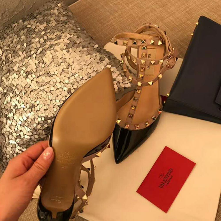 2019 Valentino women shoes with rivet Heel 6.5cm