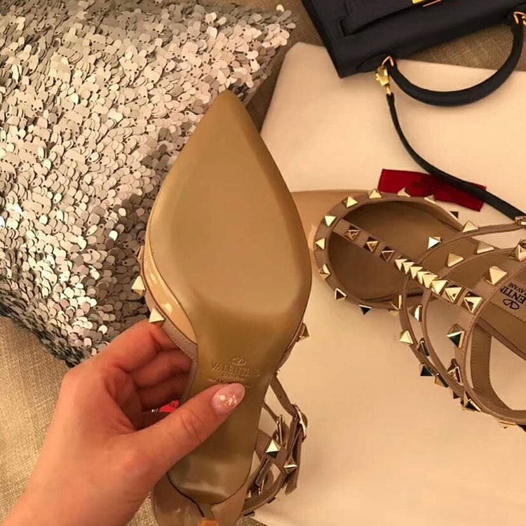 2019 Valentino women shoes with rivet Heel 6.5cm