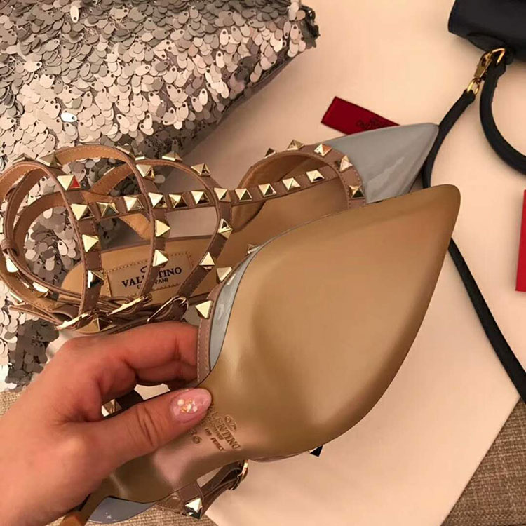 2019 Valentino women shoes with rivet Heel 6.5cm