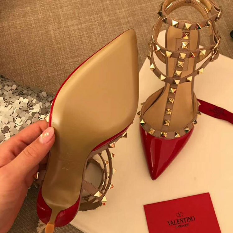 2019 Valentino women shoes with rivet Heel 6.5cm