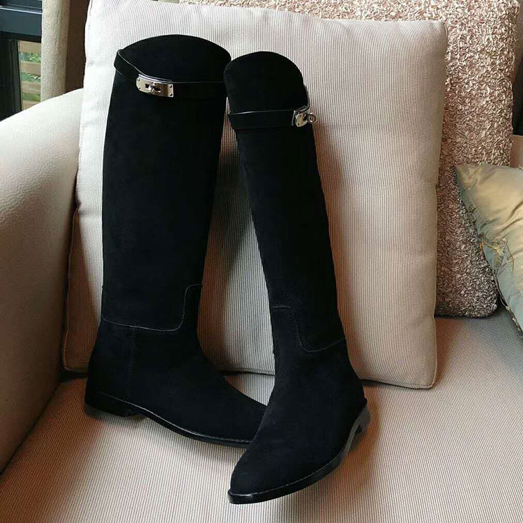 2019 hermes women Boots in Nubuck Leather