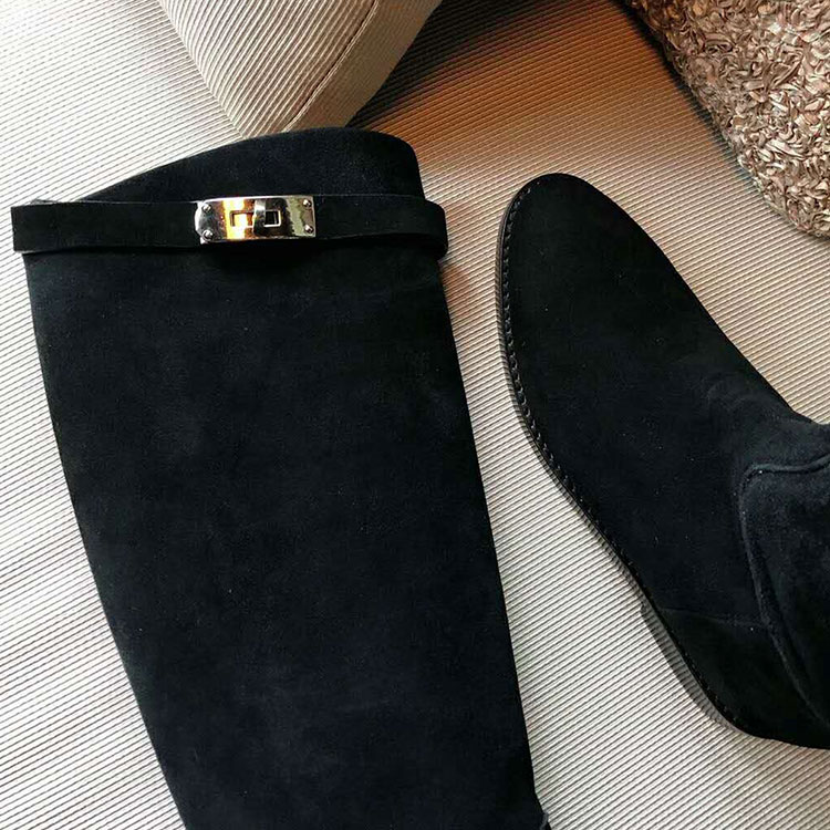 2019 hermes women Boots in Nubuck Leather