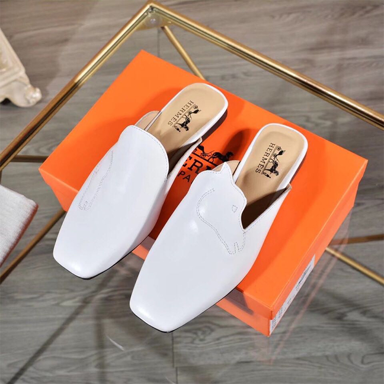 2019 hermes women Slippers in Calfskin