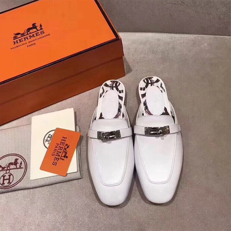 2019 hermes women Slippers in Calfskin