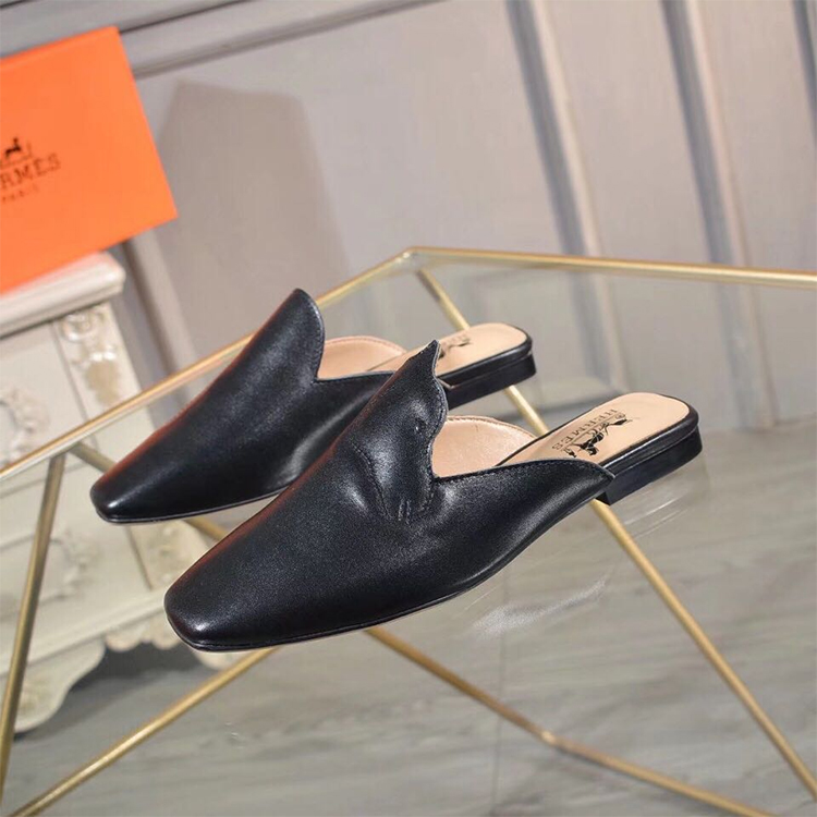 2019 hermes women Slippers in Calfskin