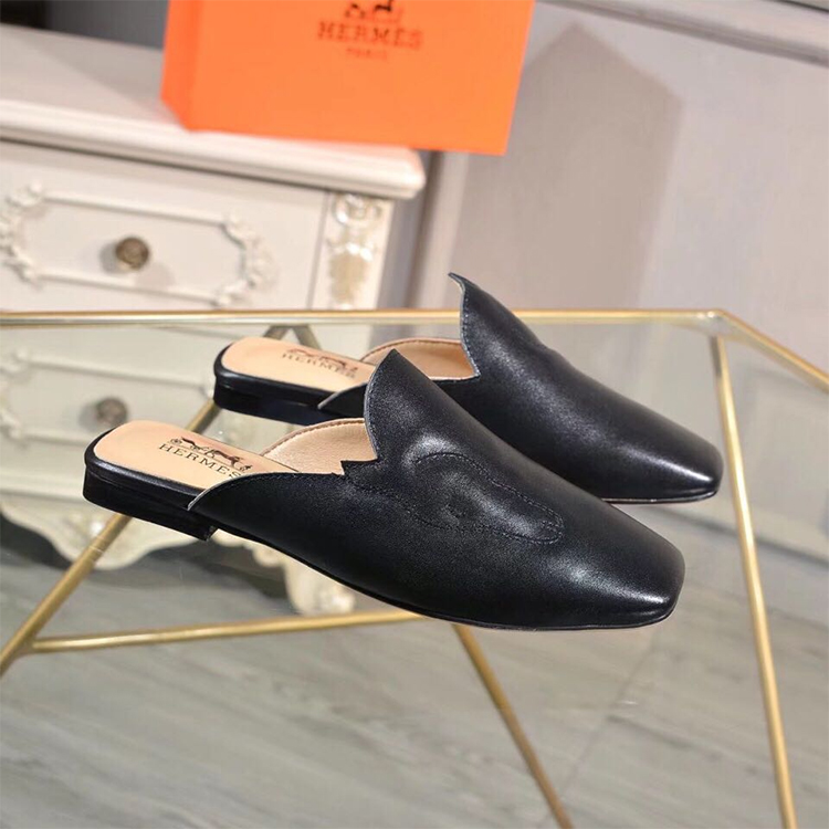 2019 hermes women Slippers in Calfskin