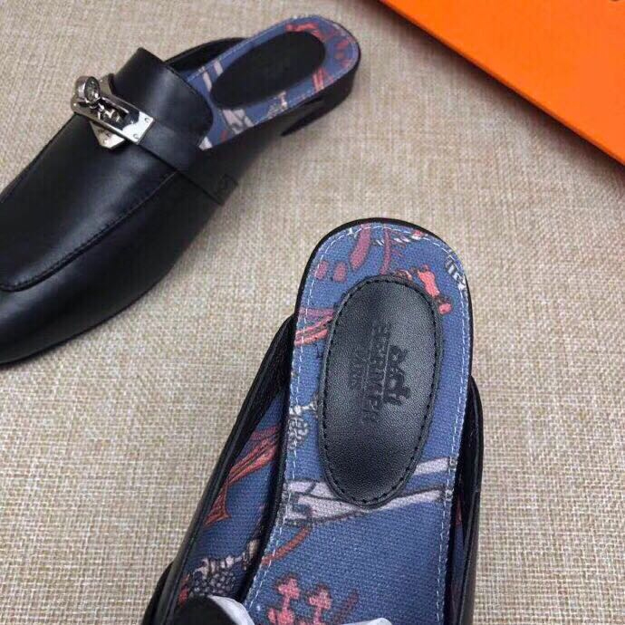 2019 hermes women Slippers in Calfskin