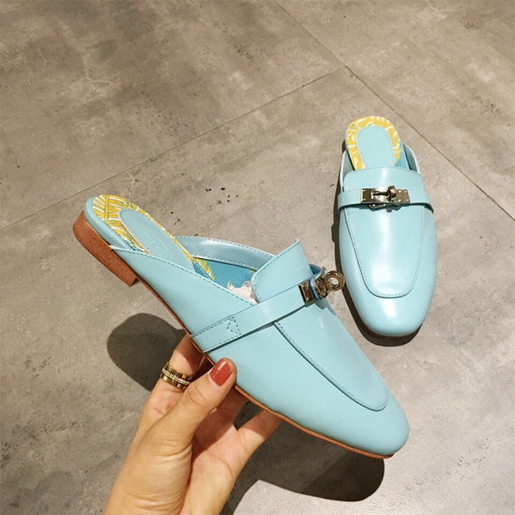 2019 hermes women Slippers in Calfskin