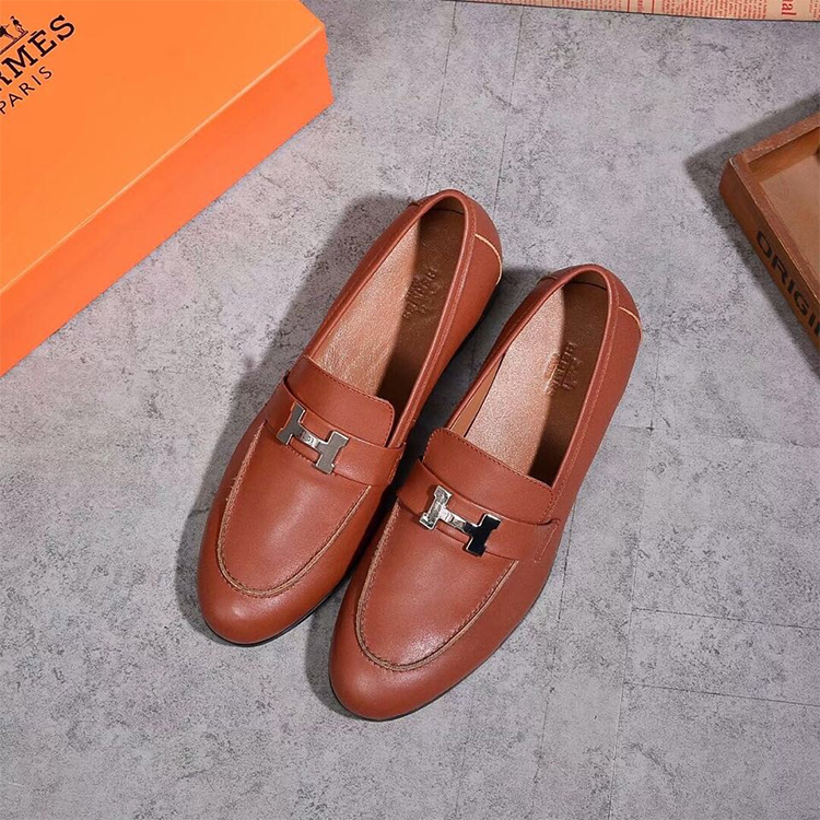 2019 hermes women shoes in Calfskin