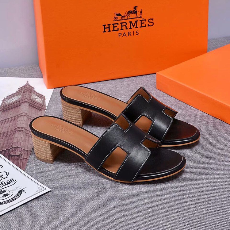 2019 hermes women shoes in Calfskin Heel 4.5cm