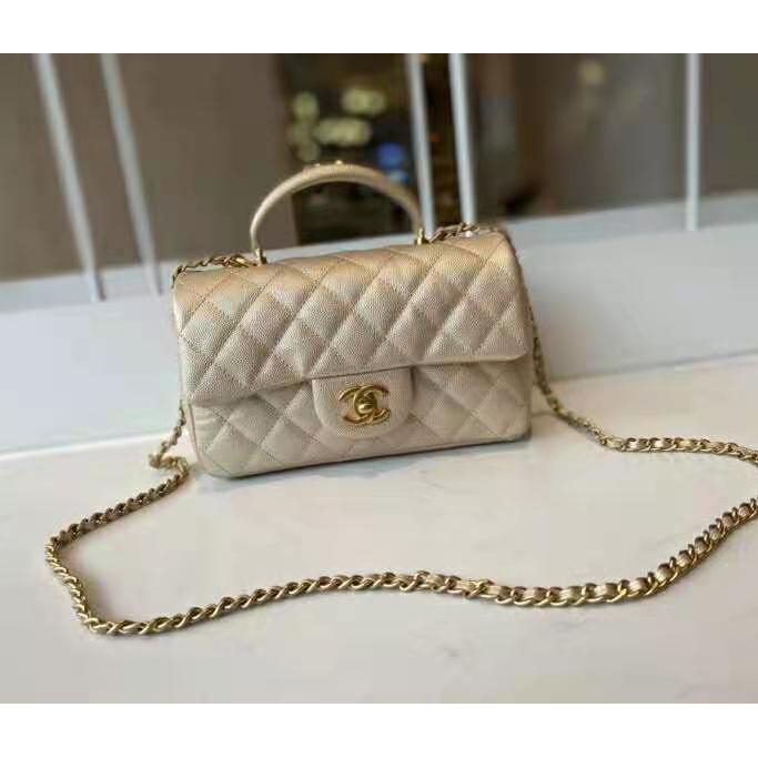 2021 Chanel mini flap bag with top handle