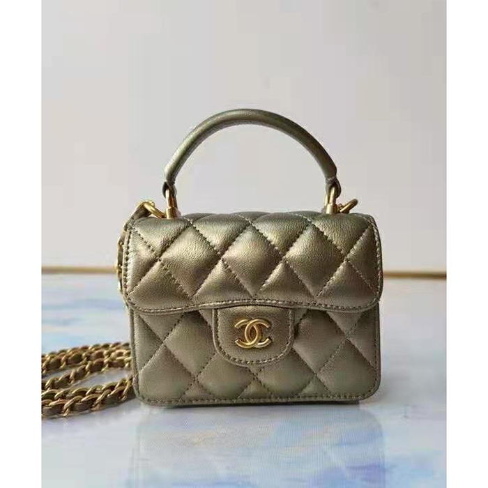 2021 Chanel mini flap bag with top handle