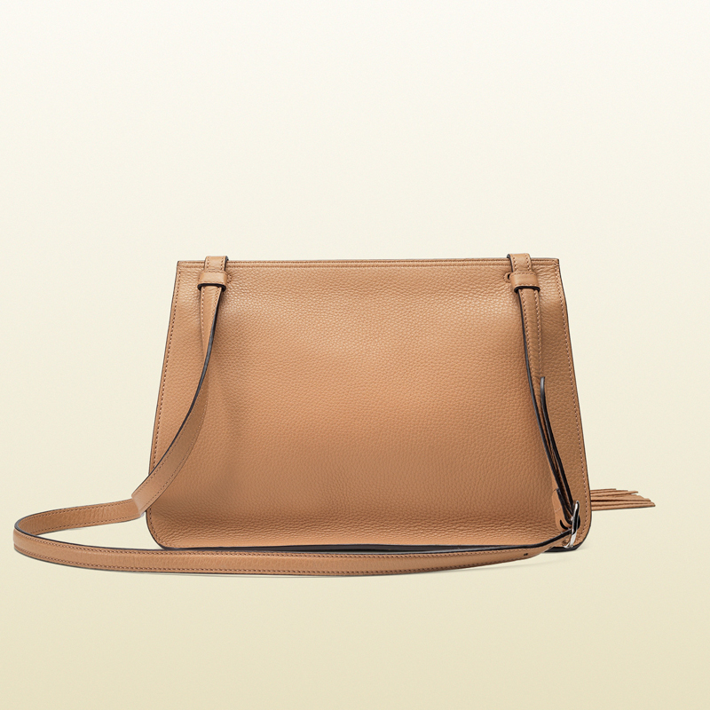 Bamboo daily leather flap shoulder bag