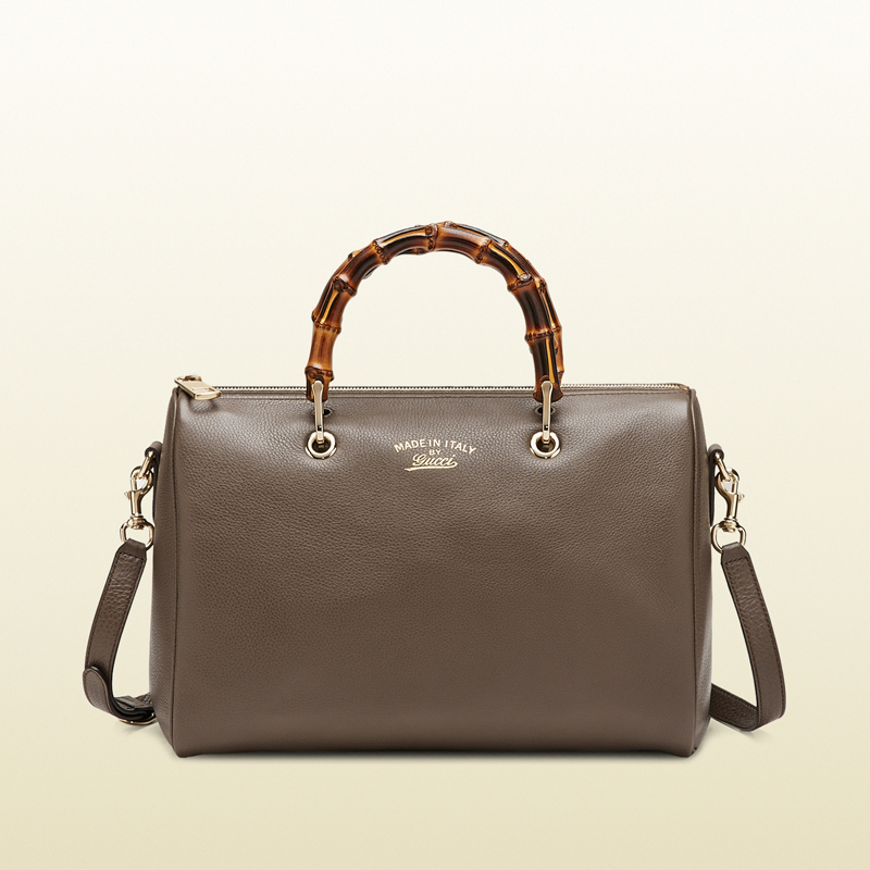 Bamboo shopper leather boston bag