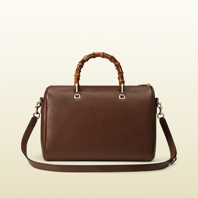 Bamboo shopper leather boston bag