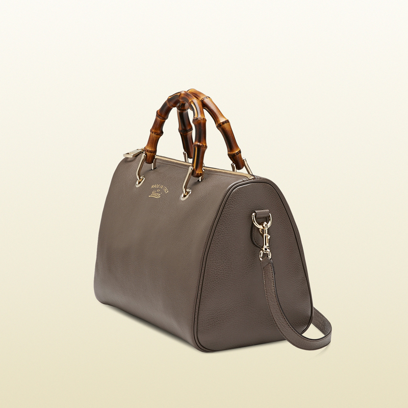 Bamboo shopper leather boston bag