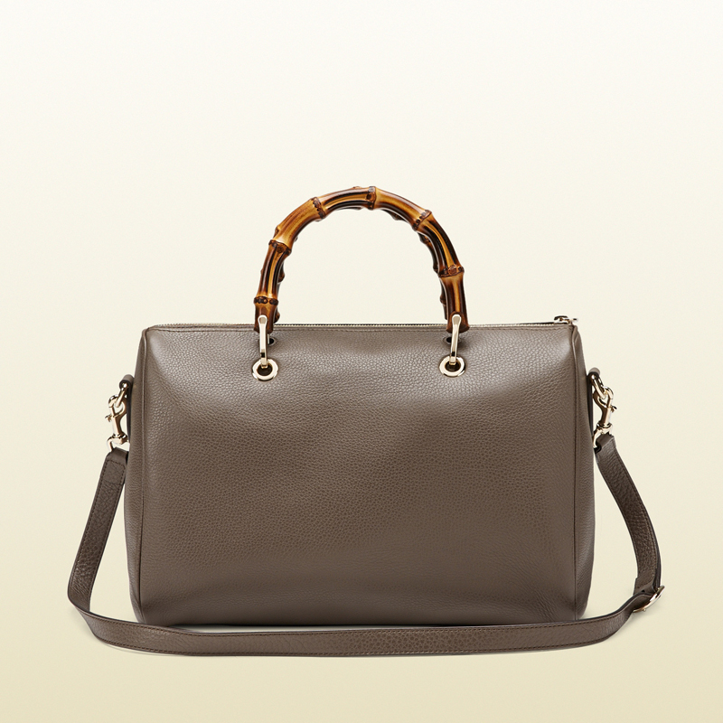 Bamboo shopper leather boston bag