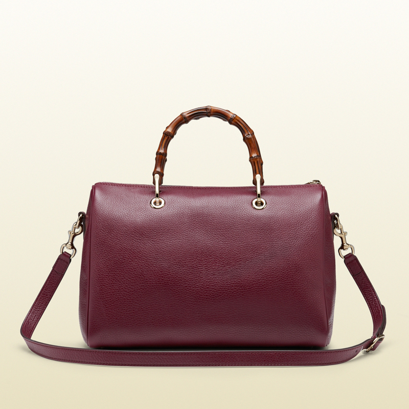 Bamboo shopper leather boston bag