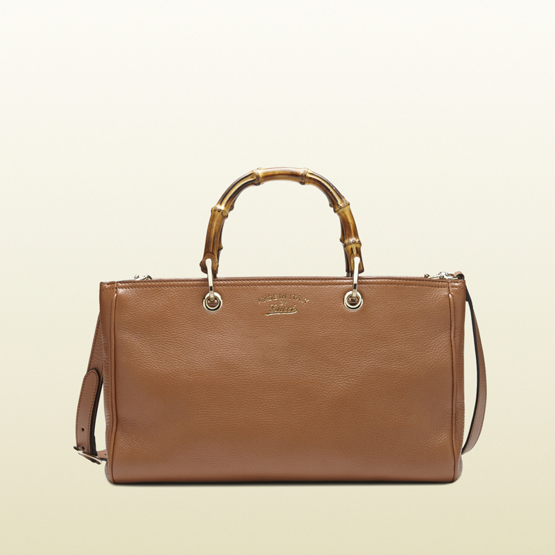 Bamboo shopper leather tote