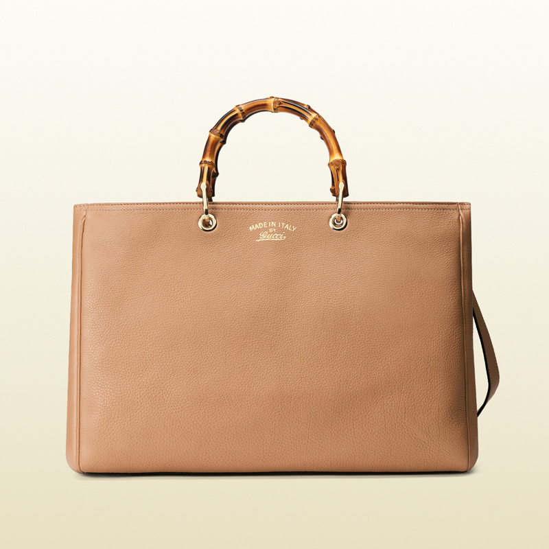 Bamboo shopper leather tote